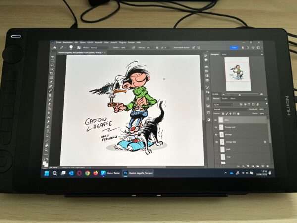 Gaston Lagaffe gezeichnet auf dem Huion Kamvas 16 (Gen 3)